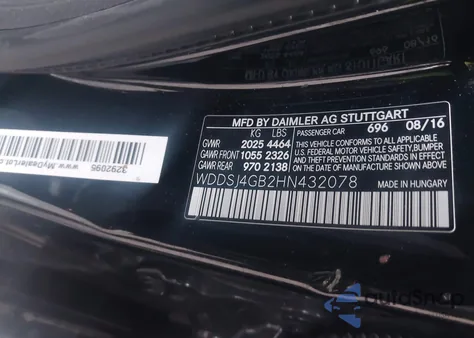 2017 Mercedes-Benz Cla 250 4Matic z USA, uszkodzony, nr VIN WDDSJ4GB2HN432078